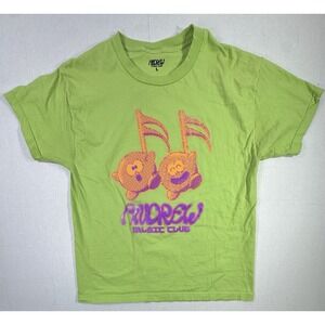 Andrew Music Club L Lime Green Graphic T-Shirt Rave Festival Streetwear